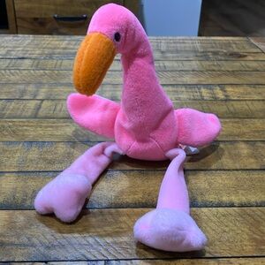 3/$30 | TY | Beanie Babies | 1995 | Pinky the pink flamingo